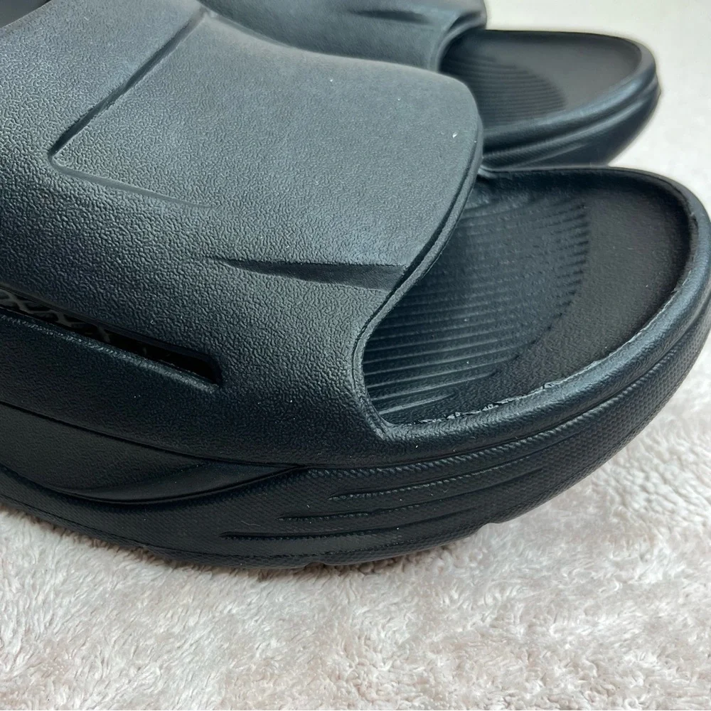 NEW Casual Foam Beach Slides Sandals Men’s 9.5 Black Comfort Cloud Summer Pool
